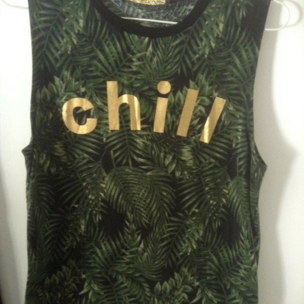 "chill" sleeveless tee